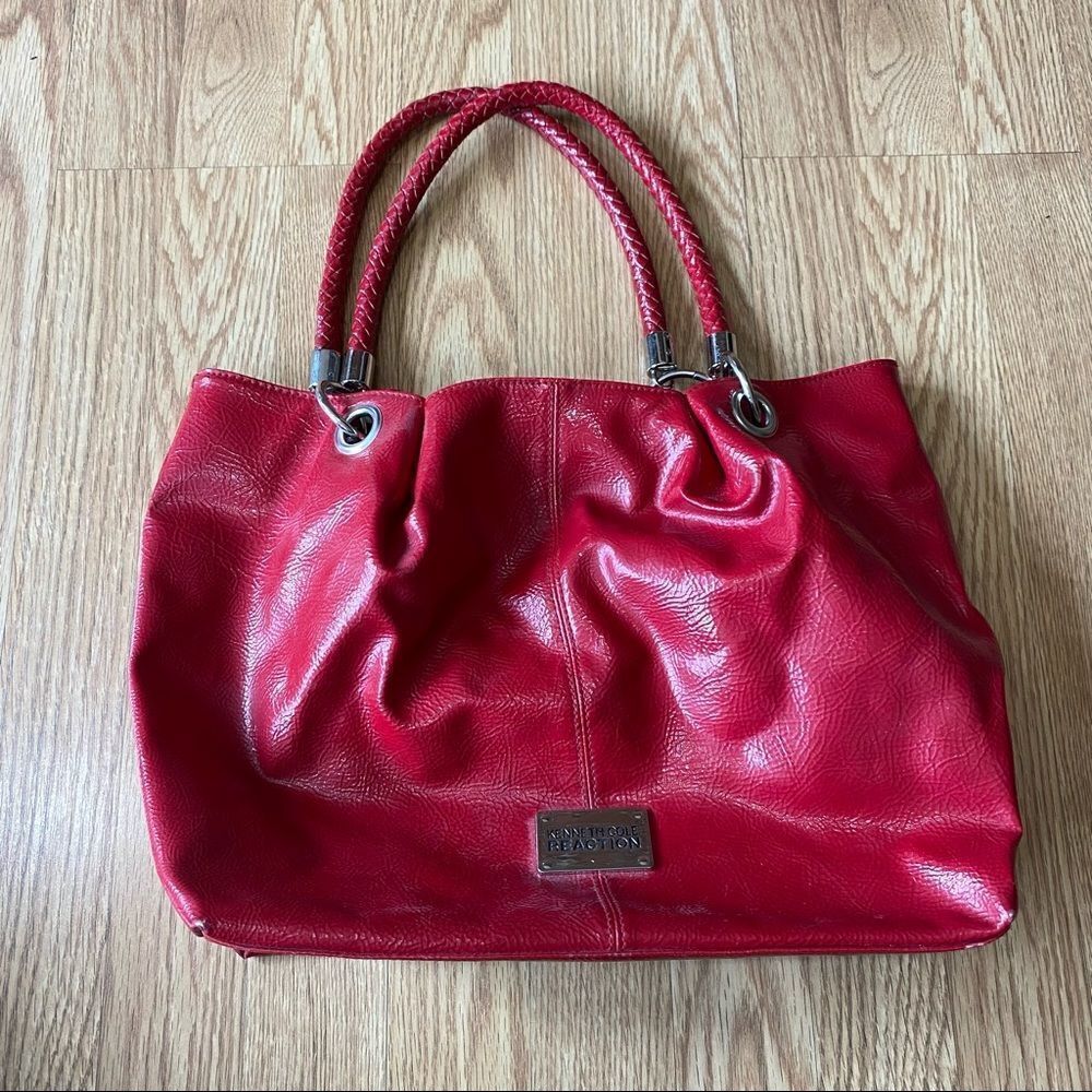 Kenneth Cole Reaction Red Purse with Silver Accents